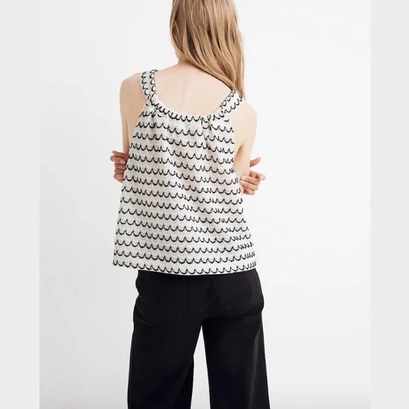 Madewell Texture & Thread Button-Front Swing Tank - Picture 2 of 6
